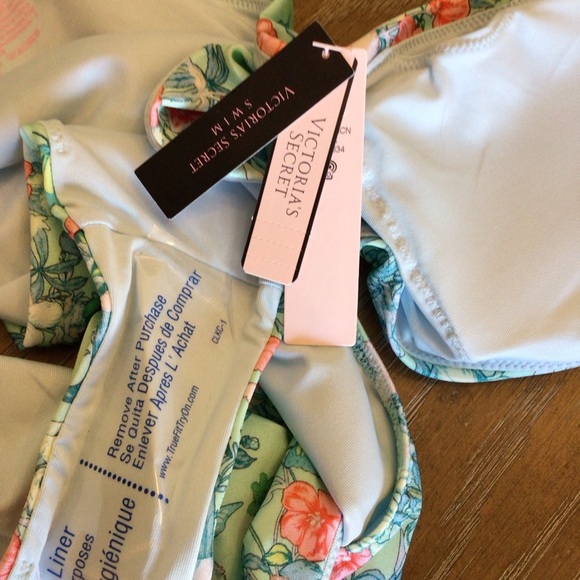 Victorias Secret Butterfly Floral High Neck Wrap One Piece Swimsuit Size Medium - Picture 9 of 11